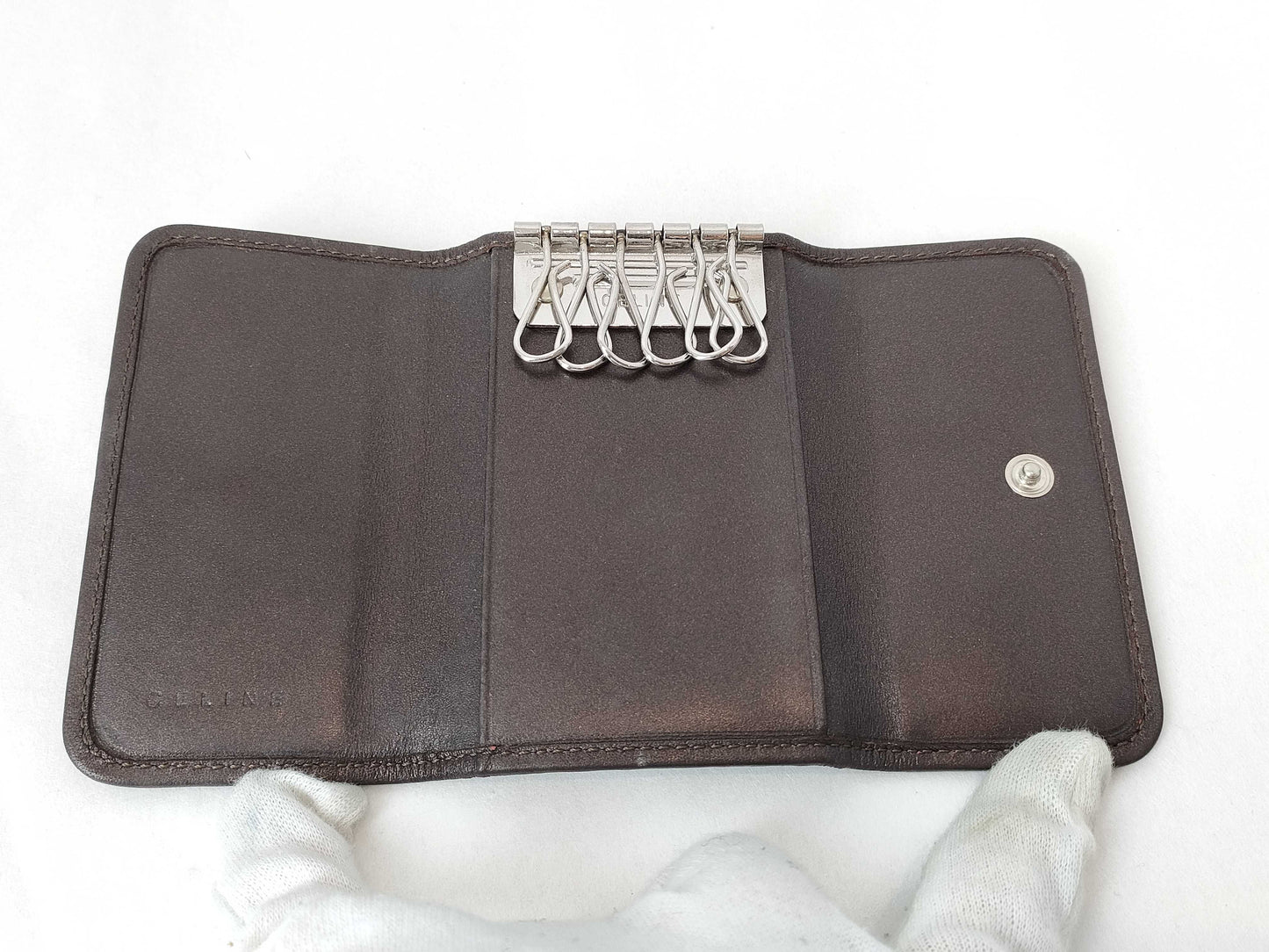 CELINE C Macadam Key Case with Dust Bag