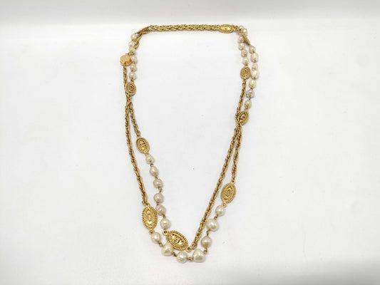 CHANEL Coco Mark Pearl Necklace