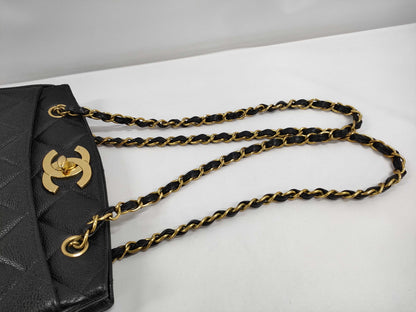 CHANEL Coco Mark Caviar Skin Tote Bag Chain Tote Bag with Certificate Seal