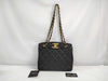 CHANEL Coco Mark Caviar Skin Tote Bag Chain Tote Bag with Certificate Seal
