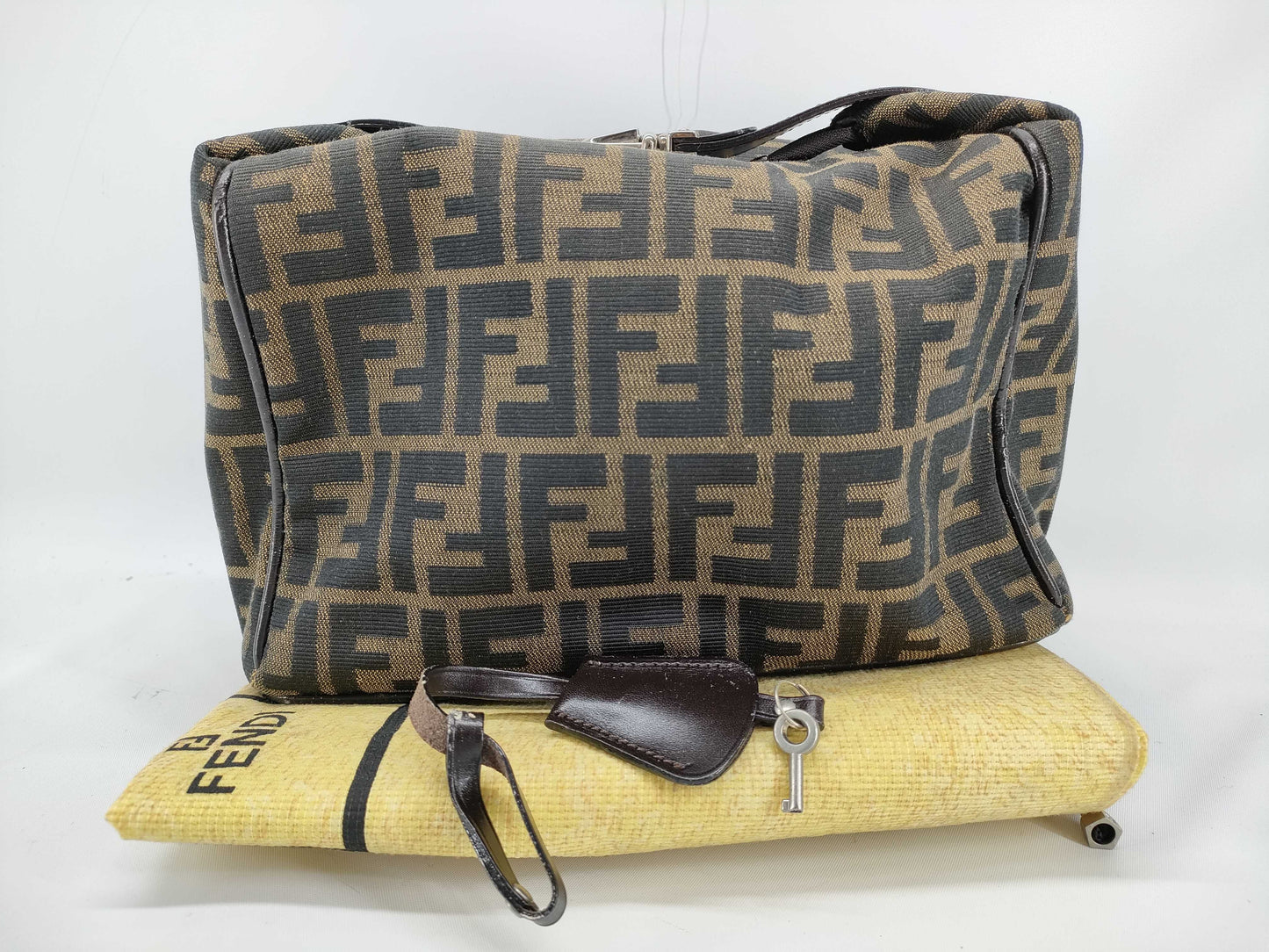 FENDI Zucca pattern pouch with locking hardware