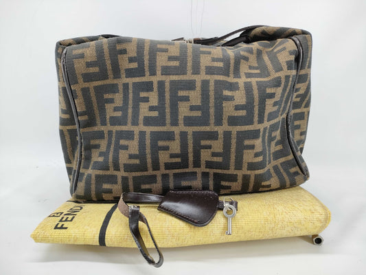 FENDI Zucca pattern pouch with locking hardware