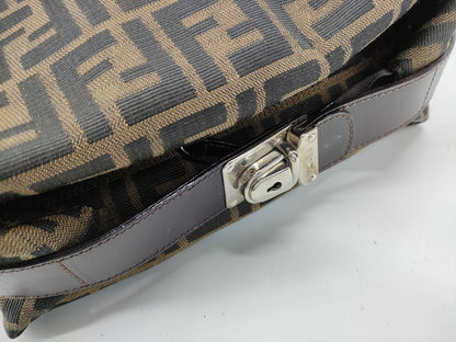 FENDI Zucca pattern pouch with locking hardware