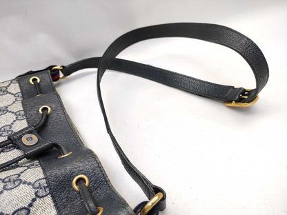 GUCCI GG Supreme Drawstring Old Gucci Canvas Shoulder Bag