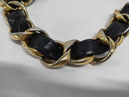 CHANEL Lambskin Chain Tote Bag with Large Coco Mark and GD Hardware, Black