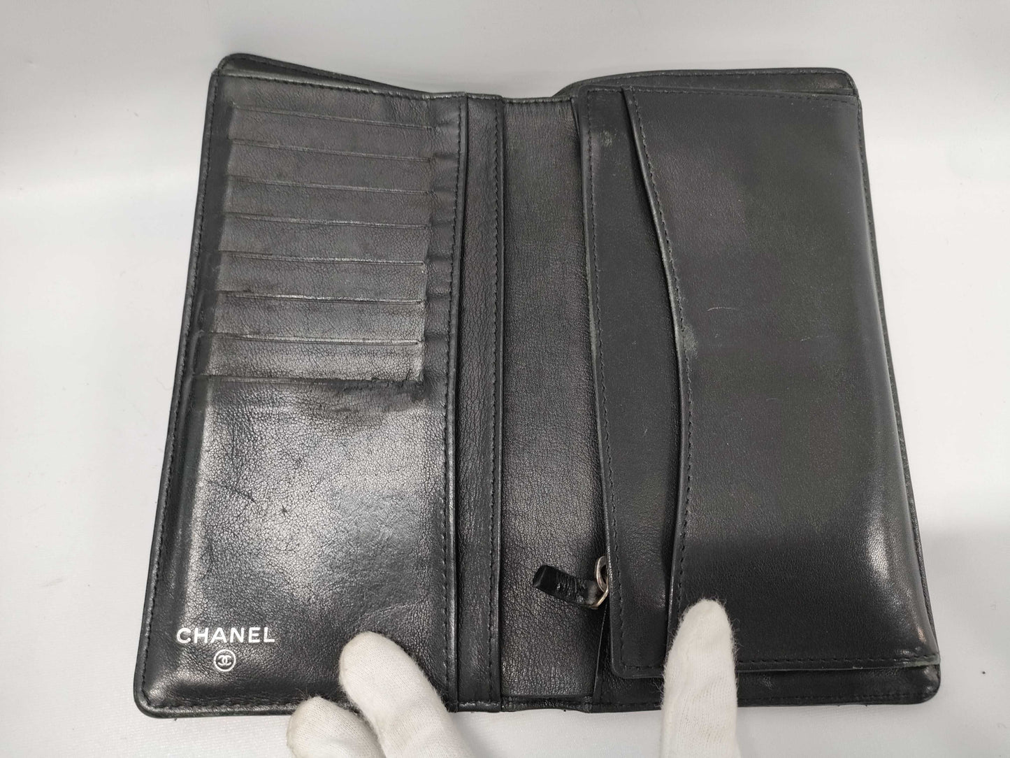 CHANEL Patent Leather Matelasse Bifold Wallet, Black, Seal, 14349447, Box and Dust Bag Included