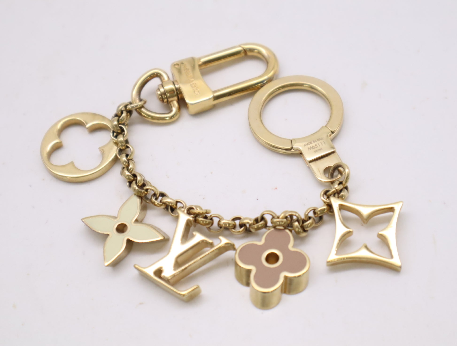 LOUIS VUITTON Monogram M65111 Bag Charm Metal Fleur de Monogram Charm