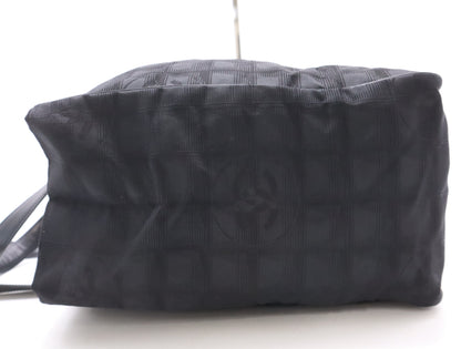 CHANEL New Travel Line A15991 Nylon x Leather New Travel Line Black Tote Bag