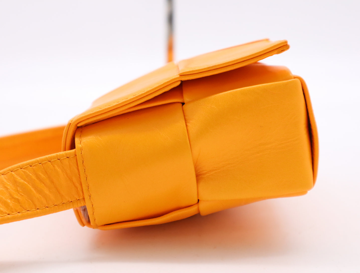 BOTTEGA VENETA Intrecciato Maxi Intrecciato Candy Cassette Shoulder Bag, Orange, with Dust Bag