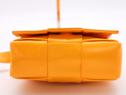 BOTTEGA VENETA Intrecciato Maxi Intrecciato Candy Cassette Shoulder Bag, Orange, with Dust Bag