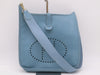HERMES Evelyn Taurillon Clemence K Stamp Evelyn 1GM Blue Jean Shoulder Bag with Shoulder Strap