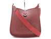 HERMES Evelyn Taurillon Clemence Leather Bag with F Stamp, Evelyn GM Rouge, Shoulder Strap Included