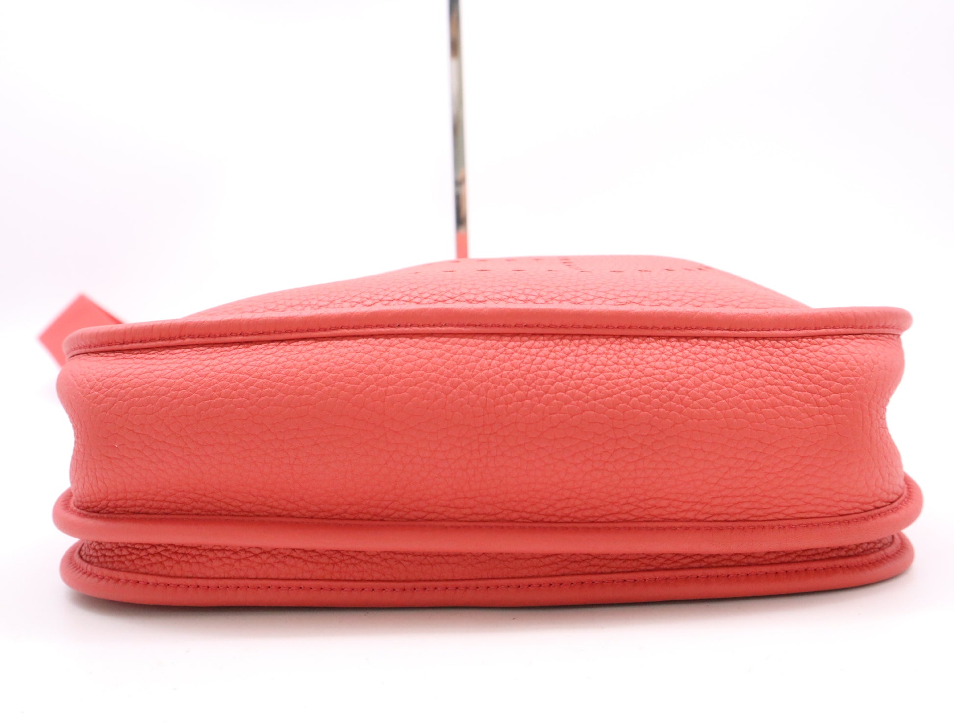 HERMES Evelyn Leather Shoulder Bag, 3PM, Orange, with Sterling Silver Hardware, Dust Bag, □N Stamp, 2010