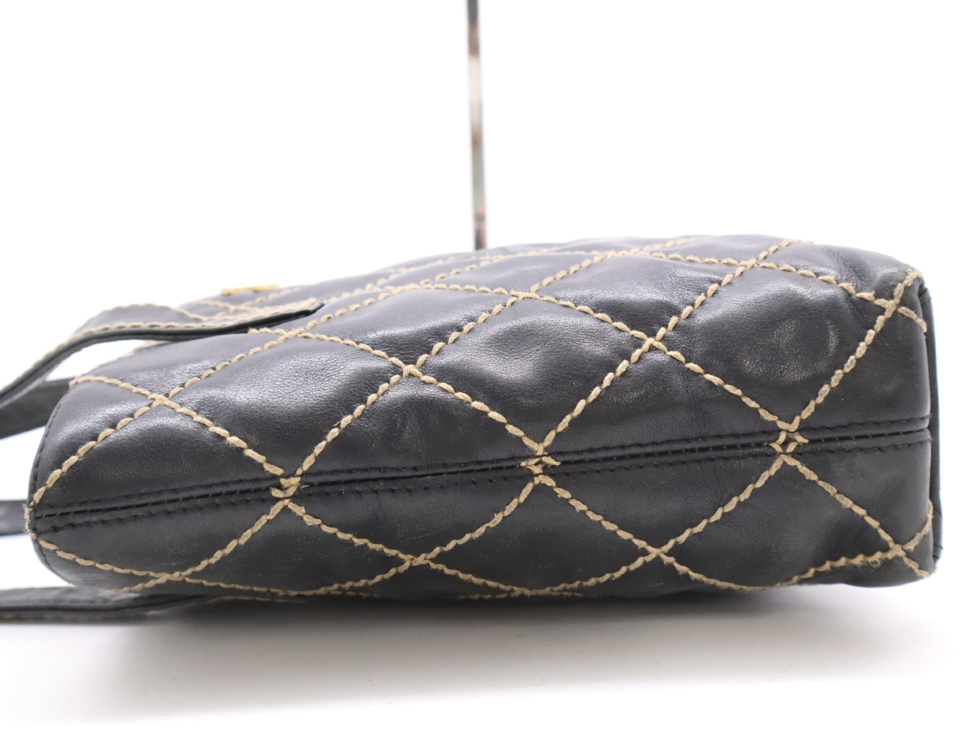 CHANEL Lambskin Wild Stitch Tote Bag Black Seal 8318473 Tote Bag