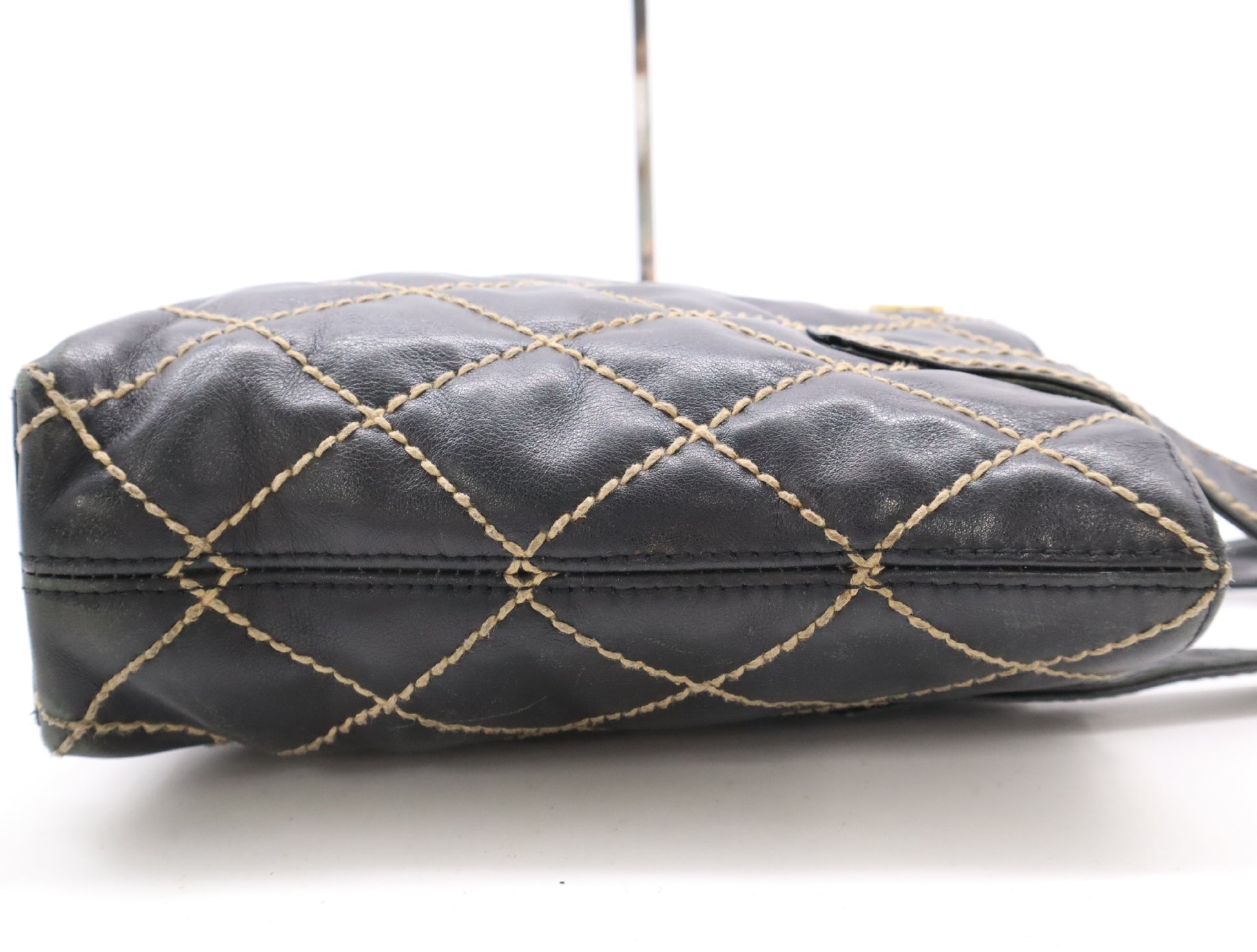 CHANEL Lambskin Wild Stitch Tote Bag Black Seal 8318473 Tote Bag