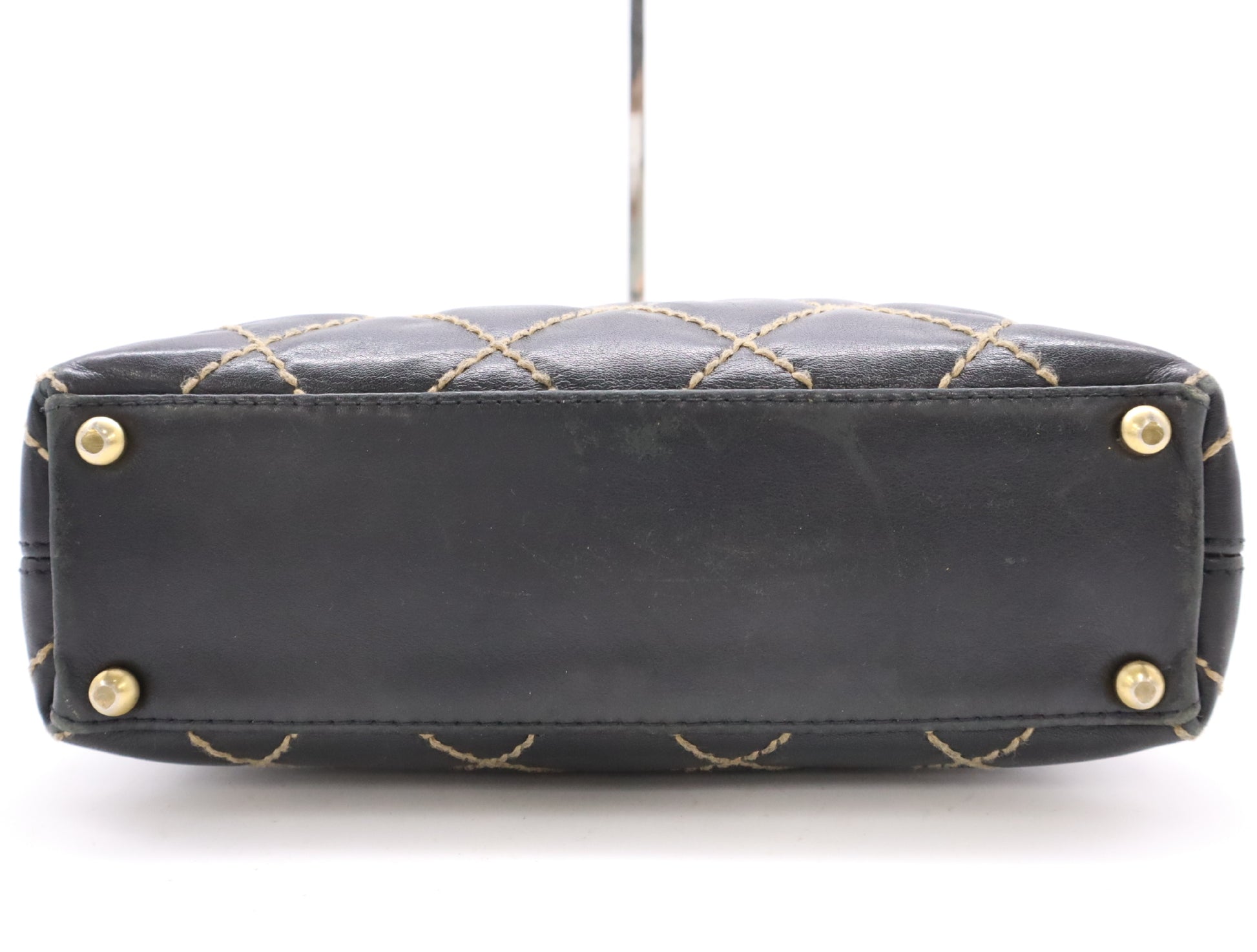 CHANEL Lambskin Wild Stitch Tote Bag Black Seal 8318473 Tote Bag