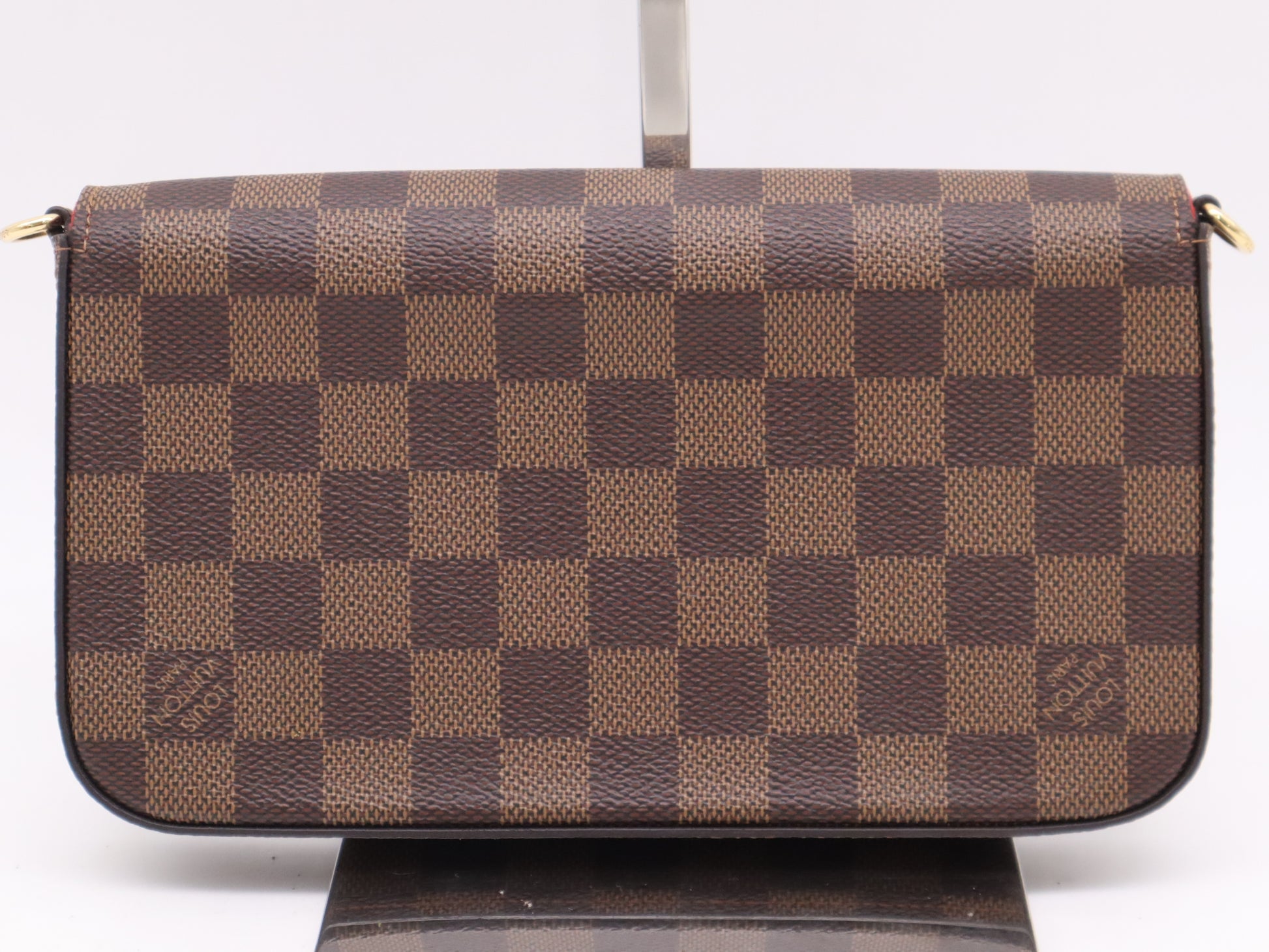 LOUIS VUITTON Damier M61276 Monogram Pochette Felicie Fuchsia with Box, RFID Verified, Second Bag