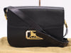 CELINE Leather Shoulder Bag with Carriage Hardware, Black, Includes Dust Bag