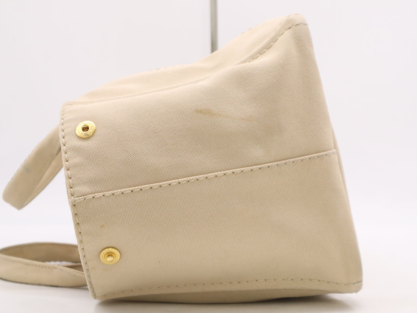 PRADA Canvas Canapa Tote Bag, Beige