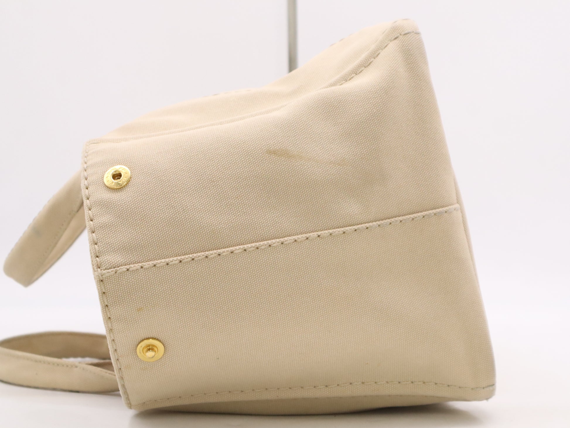 PRADA Canvas Canapa Tote Bag, Beige