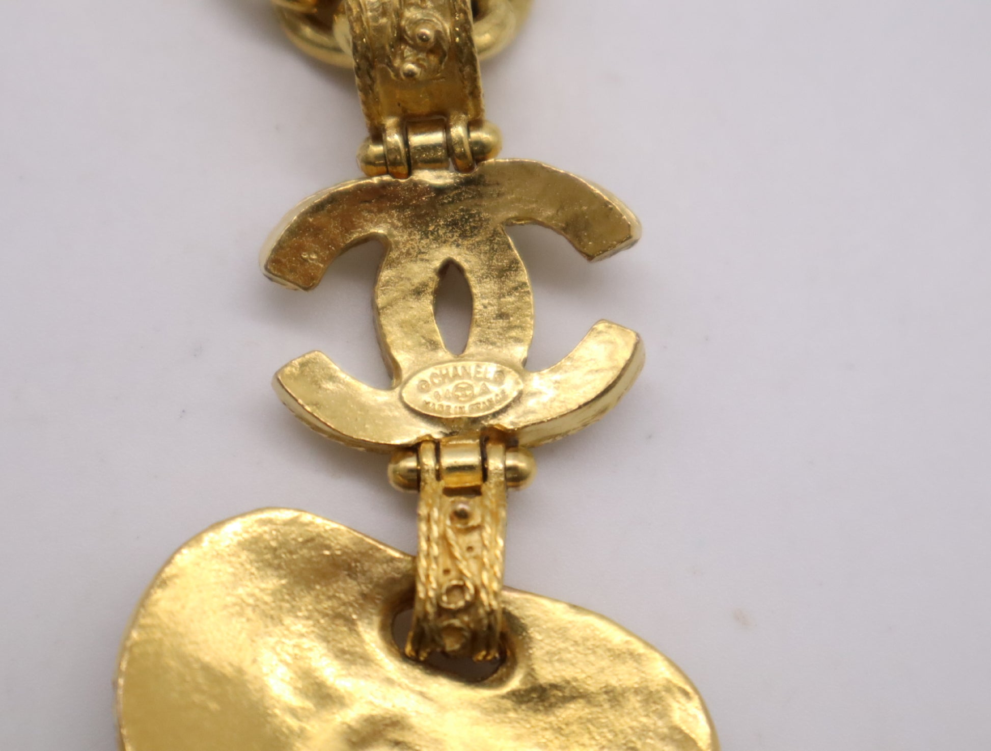 CHANEL Coco Mark Gripoa Long Color Stone Coco Mark Chain Necklace Gold Plated Women's Necklace