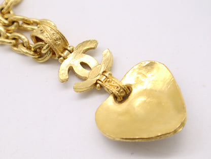 CHANEL Coco Mark Gripoa Long Color Stone Coco Mark Chain Necklace Gold Plated Women's Necklace