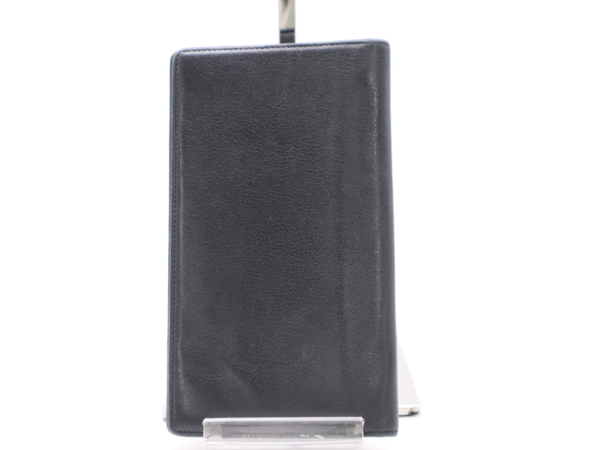 CHANEL Camellia Leather Wallet, Black, 12831354