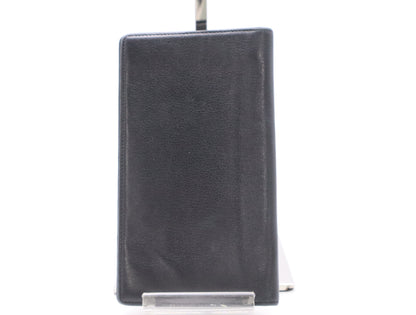 CHANEL Camellia Leather Wallet, Black, 12831354