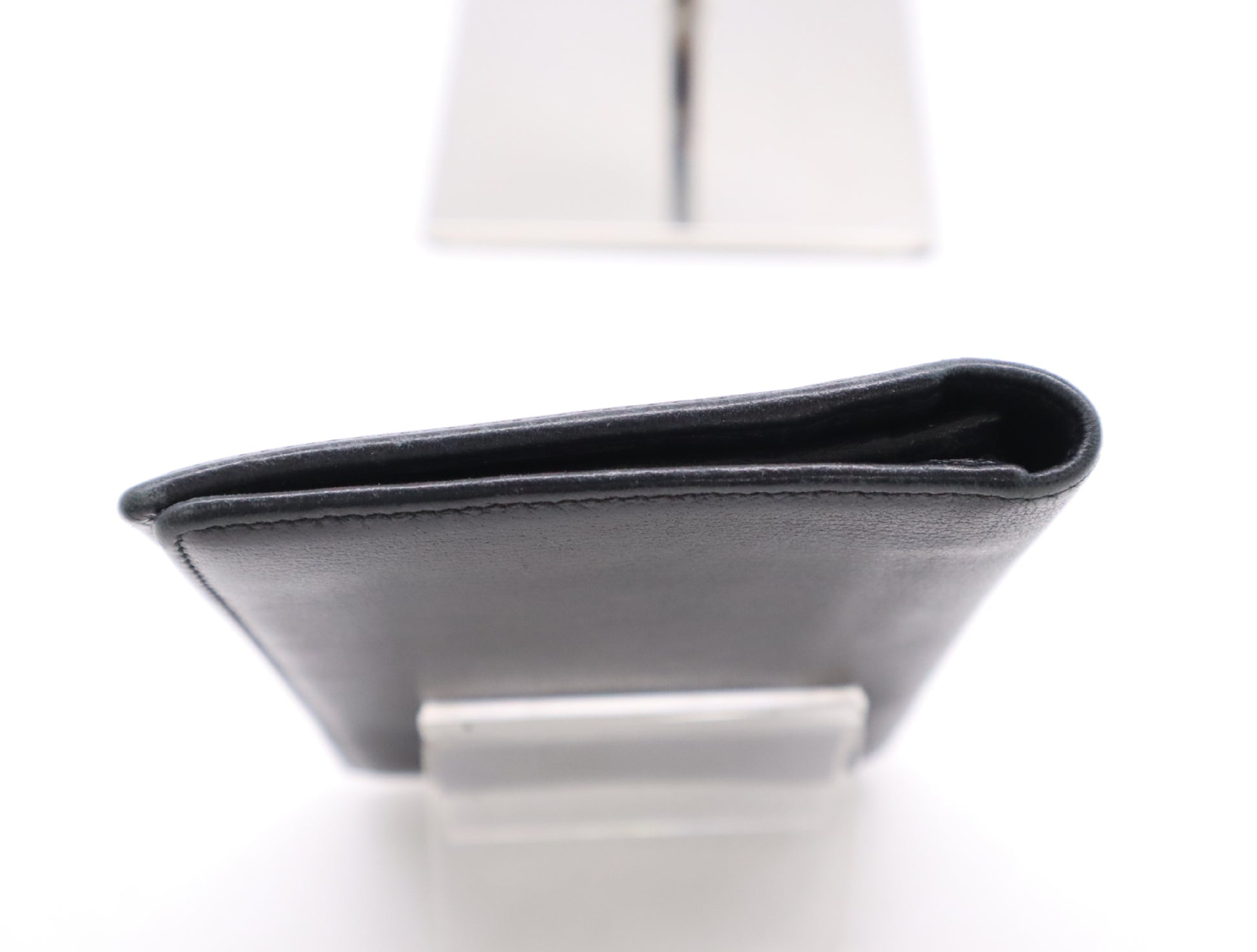 CHANEL Camellia Leather Wallet, Black, 12831354