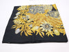 HERMES Carre Silk Carre 90 PASSIFLORES Black Gold Scarf