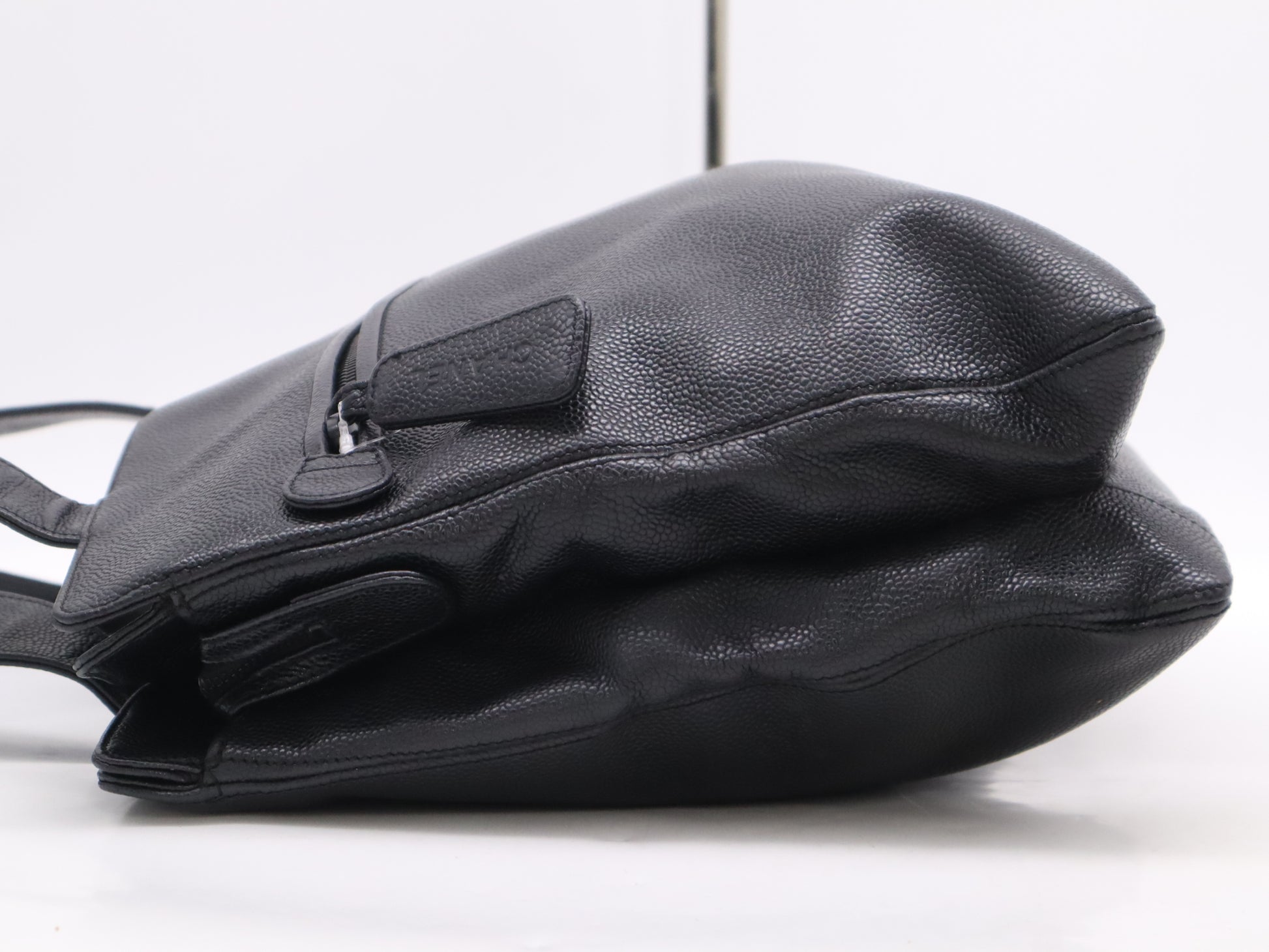 CHANEL Caviar Skin Coco Mark Tote Bag Black Tote Bag