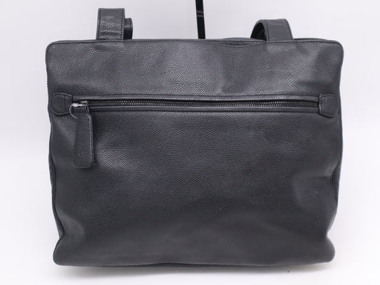 CHANEL Caviar Skin Coco Mark Tote Bag Black Tote Bag