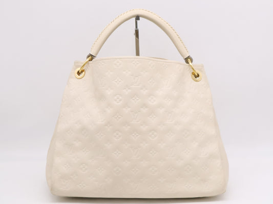LOUIS VUITTON Monogram Empreinte M93449 Monogram Empreinte Artsy MM Neige Tote Bag