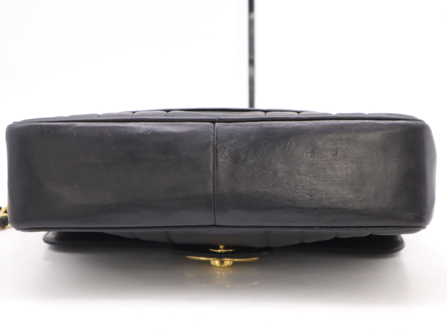 CHANEL Lambskin Mademoiselle 30 S Flap Shoulder Bag with Double Chain, Turn Lock, Grand Design Hardware, Black Seal, 2708278