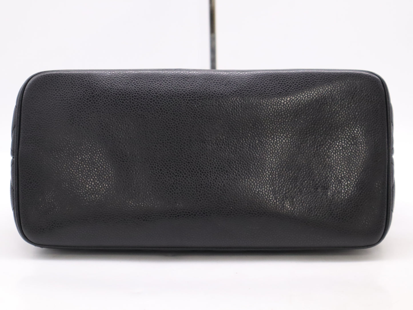 CHANEL Caviar Skin Reproduction Tote Bag with Coco Mark, Silver Hardware, Black Seal, 6705840