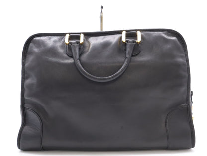 LOEWE Leather Anagram Handbag Boston Bag Black Boston Bag