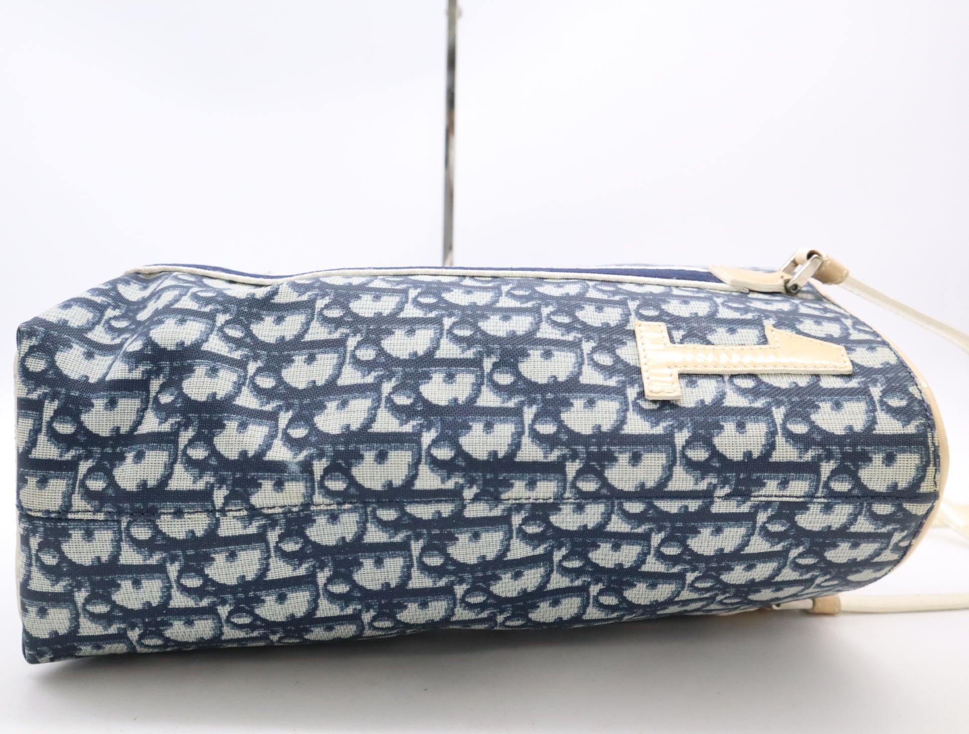 Dior Trotter Canvas x Enamel Trotter Pattern Tote Bag Blue White Tote Bag