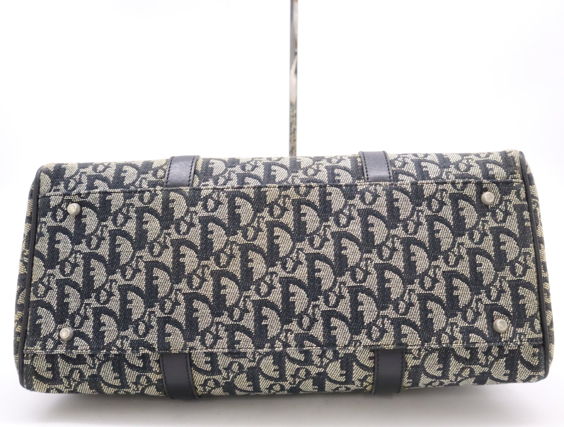 Dior Trotter Canvas and Leather Trotter Pattern Handbag, Black, with Dust Bag