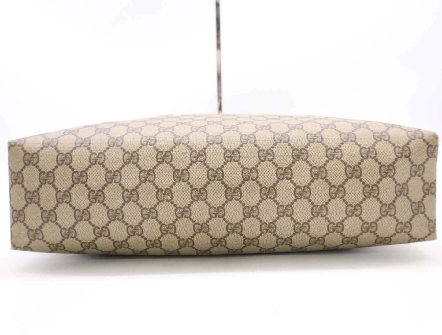 GUCCI GG Supreme 002, 615, 6660 GG Supreme x Leather Tote Bag Khaki Brown Tote Bag