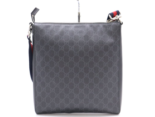 GUCCI GG Supreme 474137 GG Supreme Messenger Bag Black/Gray Shoulder Bag