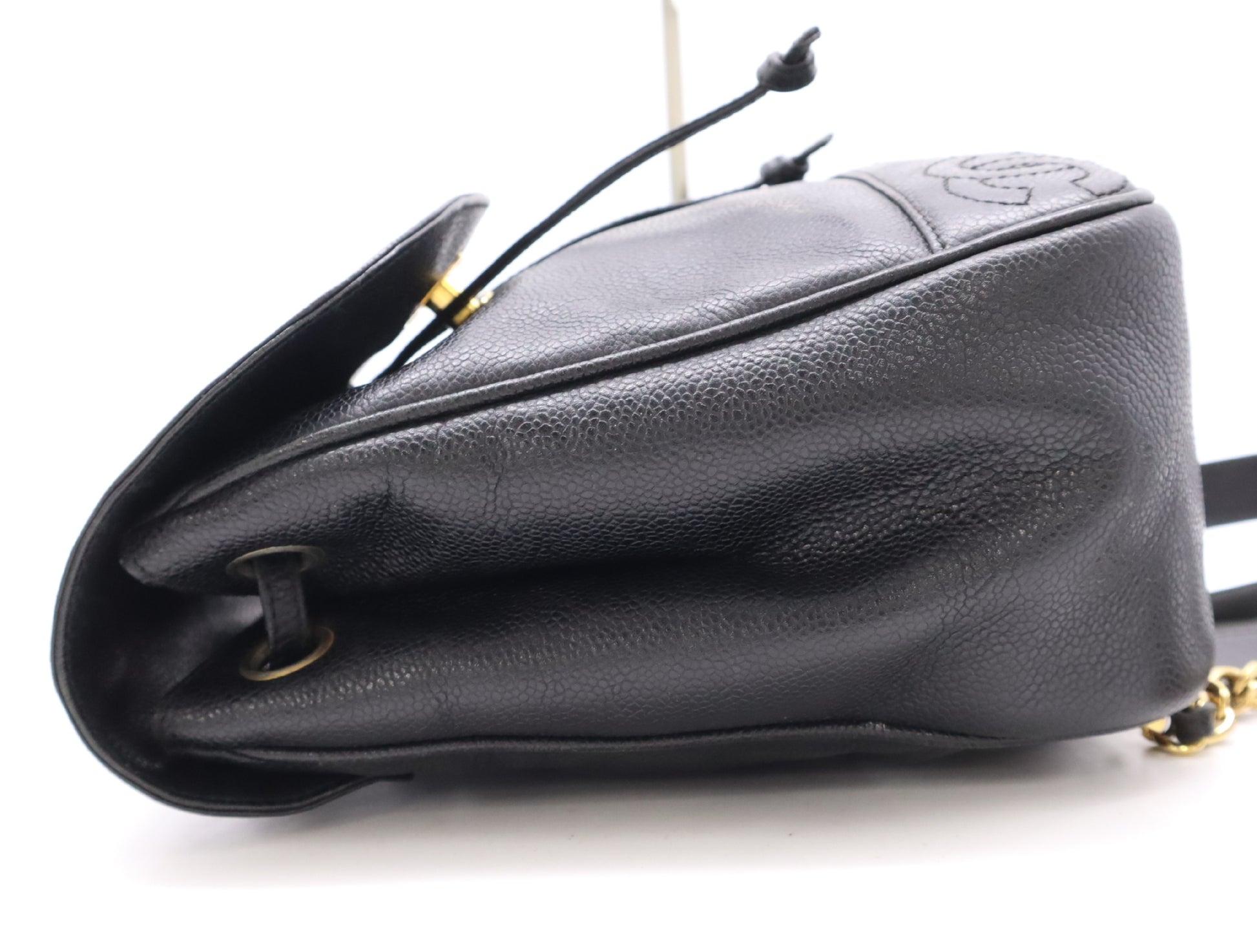 CHANEL Caviar Skin Triple Coco Mark Backpack in Black with Guarantee Card, 3889109