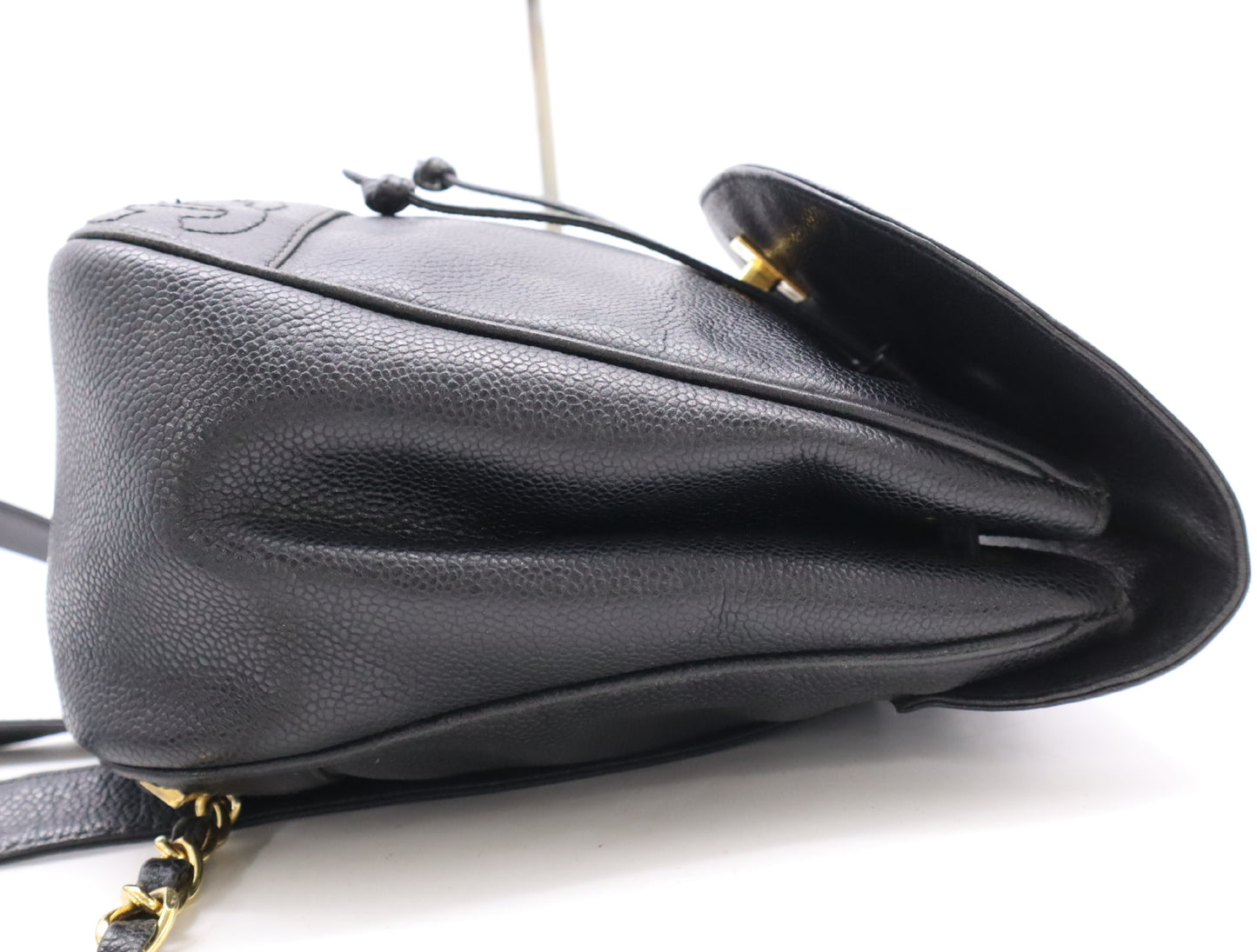 CHANEL Caviar Skin Triple Coco Mark Backpack in Black with Guarantee Card, 3889109