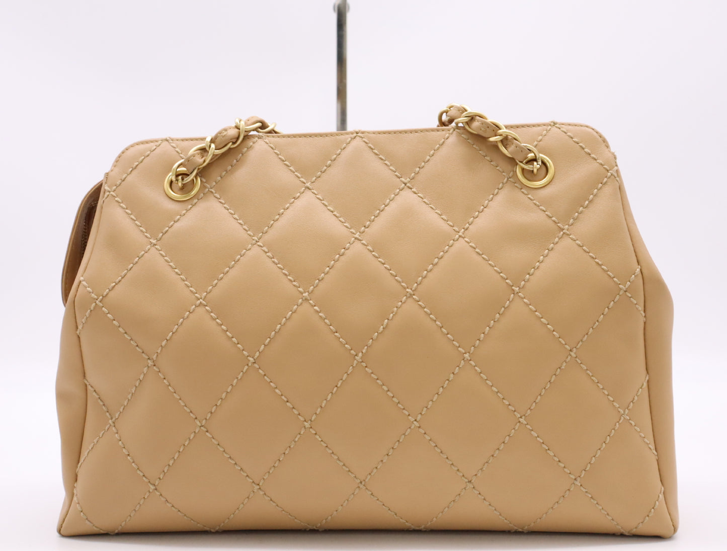 CHANEL Matelasse Lambskin Matelasse Wild Stitch Chain Tote Bag with Guarantee Card 8435991 Tote Bag