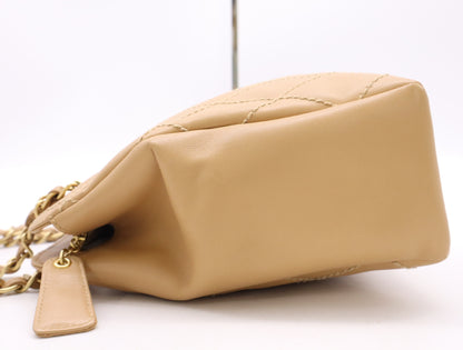 CHANEL Matelasse Lambskin Matelasse Wild Stitch Chain Tote Bag with Guarantee Card 8435991 Tote Bag