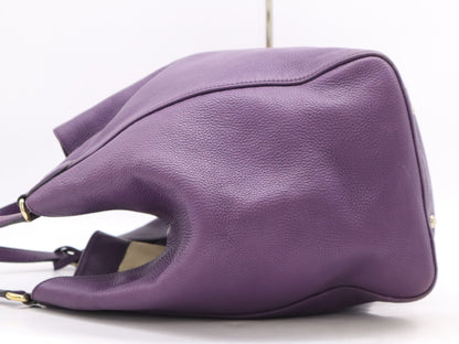 GUCCI Soho Leather Tote Bag Purple Shoulder Bag