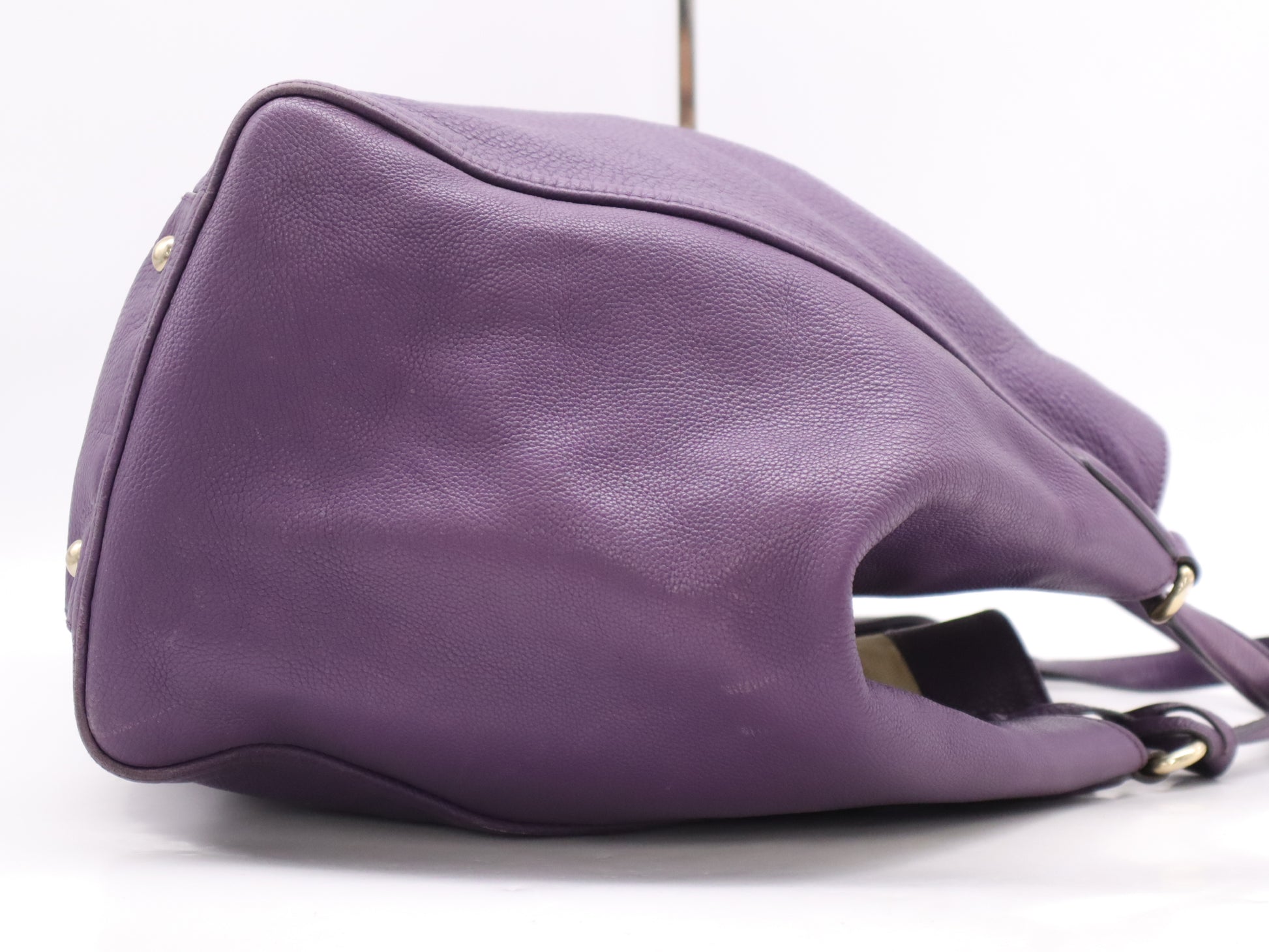 GUCCI Soho Leather Tote Bag Purple Shoulder Bag