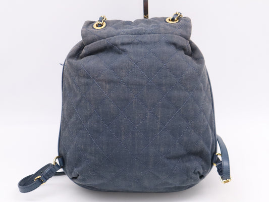 CHANEL Denim Denim x Leather Matelasse Chain Backpack 23264245 Backpack