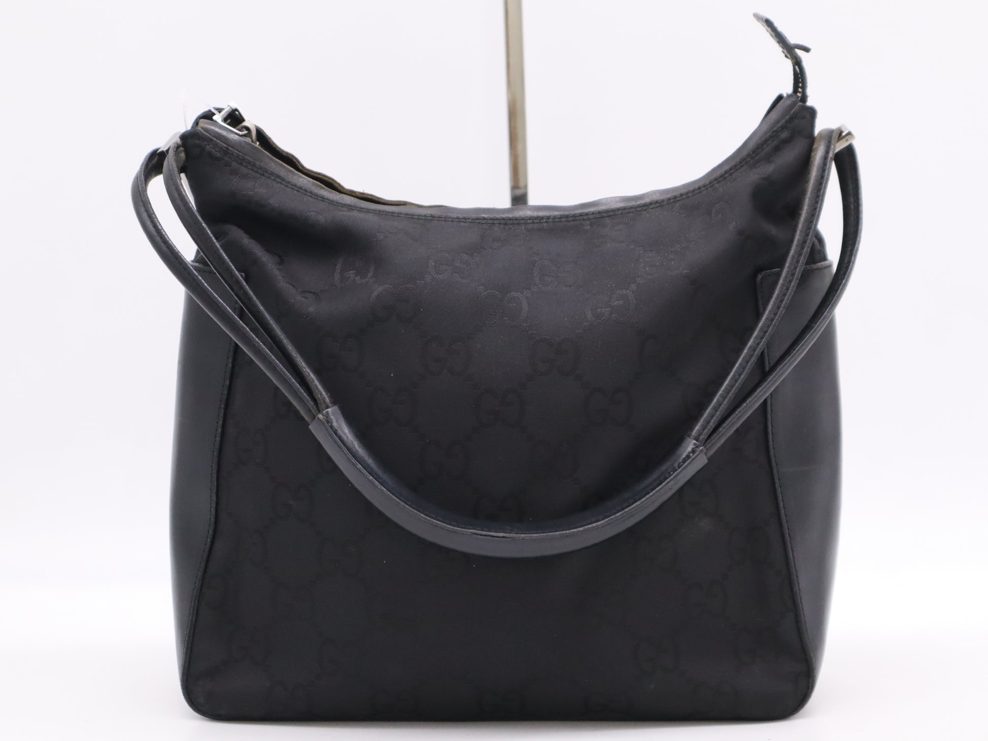 GUCCI 1.3766 GG Nylon Shoulder Bag Black Shoulder Bag