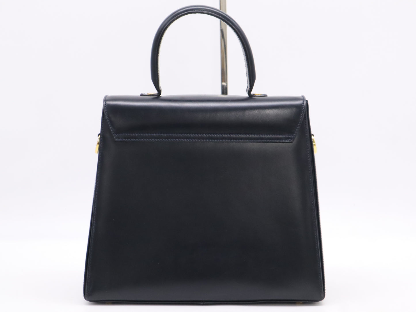 Salvatore Ferragamo Gancini Calfskin Handbag in Black with Shoulder Strap