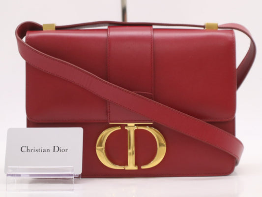 Dior UMOS Leather 30 Montaigne Wine Red Shoulder Bag